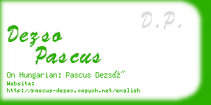 dezso pascus business card